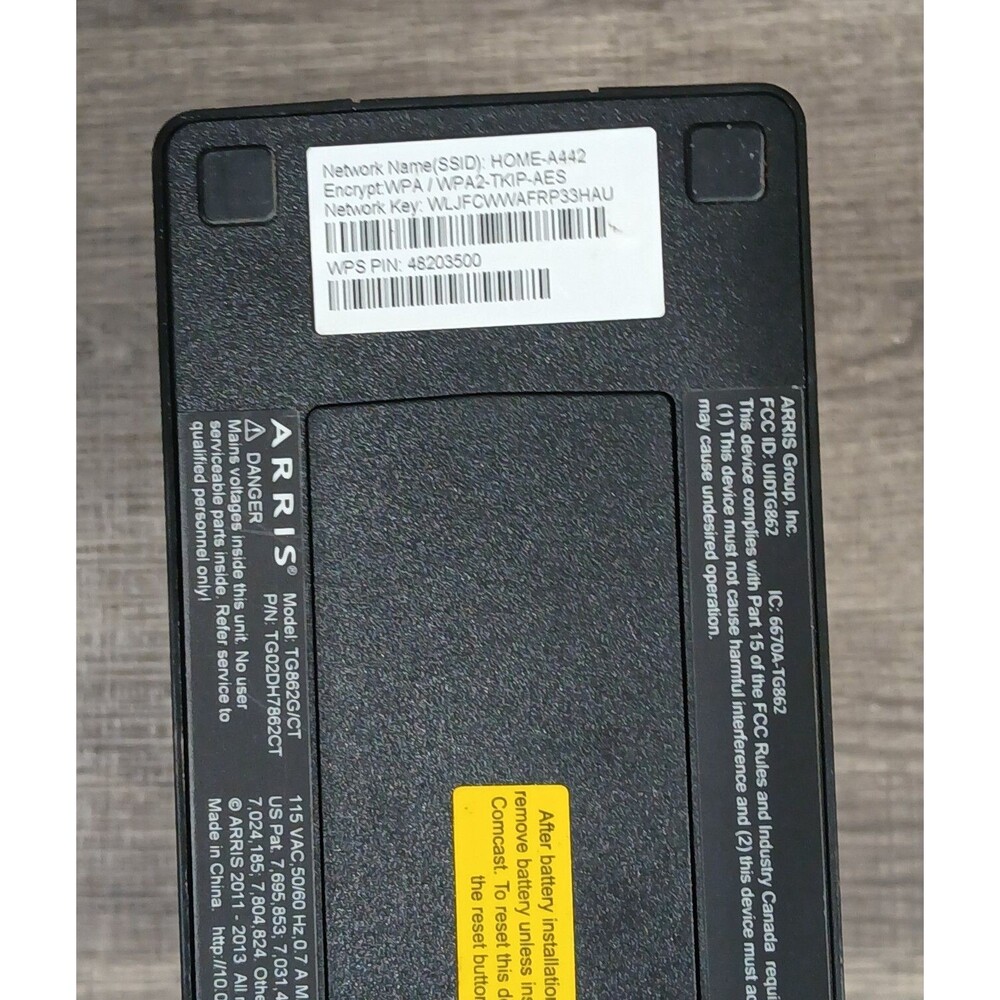 Xfinity Arris TG862G/CT Dual Band 802.11 Wifi Cable Modem Router. Not Tested - Picture 8 of 8